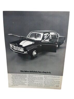 1969 Volvo Print Ad This Volvo Has a Bug In It Safety Engineering
